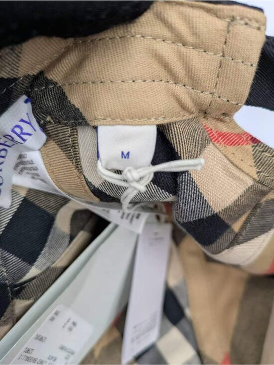 Burberry Check Lined Cotton Blend Baseball Cap Black M 8083524 main image 7